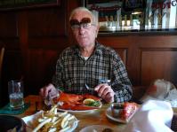 The real one arrived just in time. Dad loved lobster and was excited about this meal because of everything he had heard about Maine lobster. Unfortunately, it did not live up to the hype. (He managed to "suffer" through it, though...)